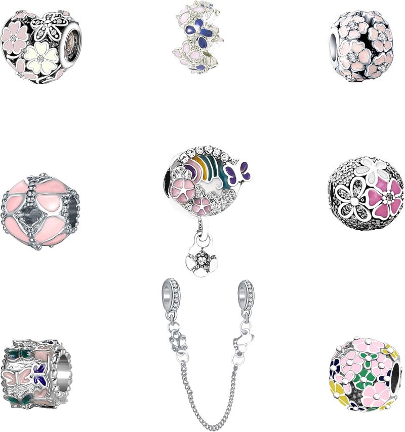 Acrobious 9PCS European Charms Beads Pendant For Bracelet, Charms DIY Bracelets Necklace Jewellery Gift - Image 1